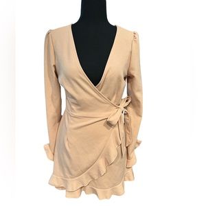 Revamped light pink low cut dress